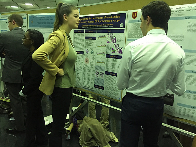 Taylor Allen presents her work with Prof. Sampoli at the Undergraduate Research Symposium in the Chemical and Biological Sciences at the ...