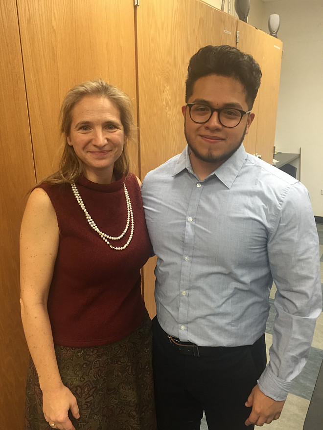 Elevit Perez with his research advisor, Dr. Benedetta Sampoli Benitez.