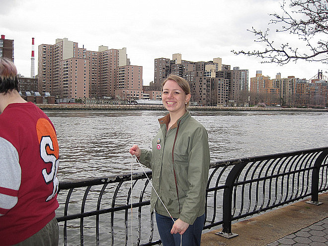 Students in Prof. Leri's Chemistry and the Environment (CHEM/ENV 105) class conduct water quality testing on the East River.