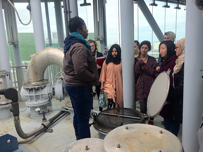 Exploring the digester eggs at the Newtown Creek Wastewater Treatment Plant.