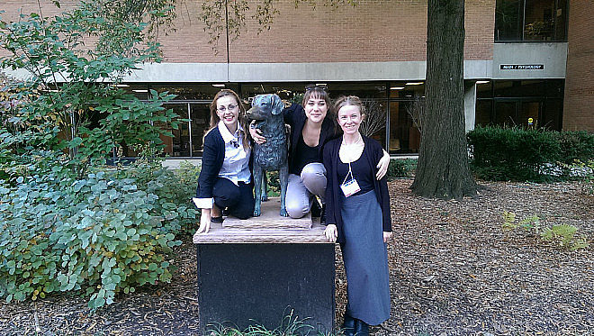 Marisa, Katie, and their research mentor, Prof. Leri.