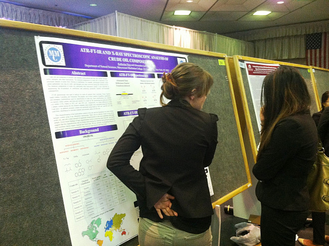 Katie Ness presented her poster, FT-IR and X-ray Spectroscopic Analysis of Crude Oil Composition, in the Chemical Sciences division.