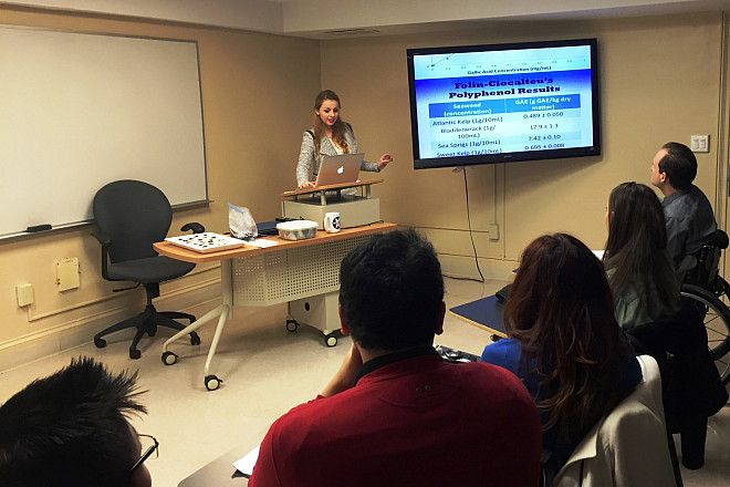 Marisa Dunigan delivers her Honors Day presentation on Antioxidants in Various Edible Seaweeds.