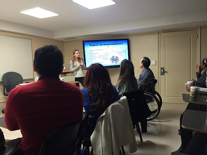 Marisa Dunigan delivers her Honors Day presentation on Antioxidants in Various Edible Seaweeds.