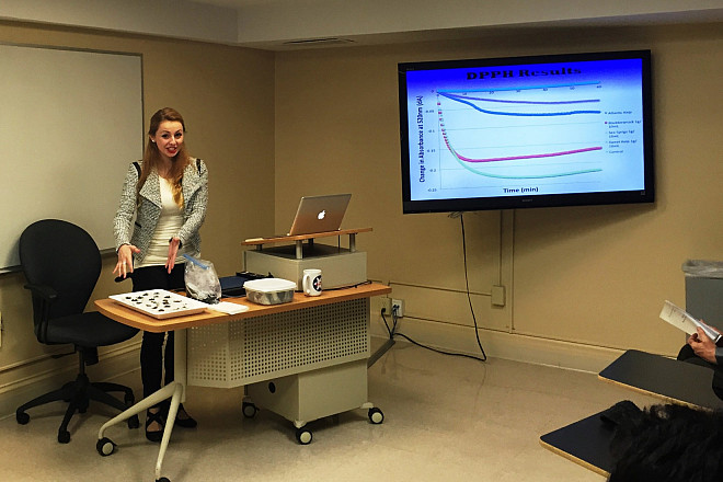 Marisa Dunigan delivers her Honors Day presentation on Antioxidants in Various Edible Seaweeds.
