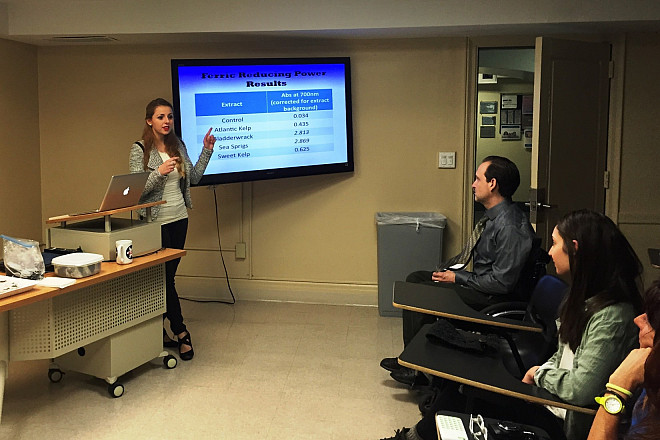 Marisa Dunigan delivers her Honors Day presentation on Antioxidants in Various Edible Seaweeds.