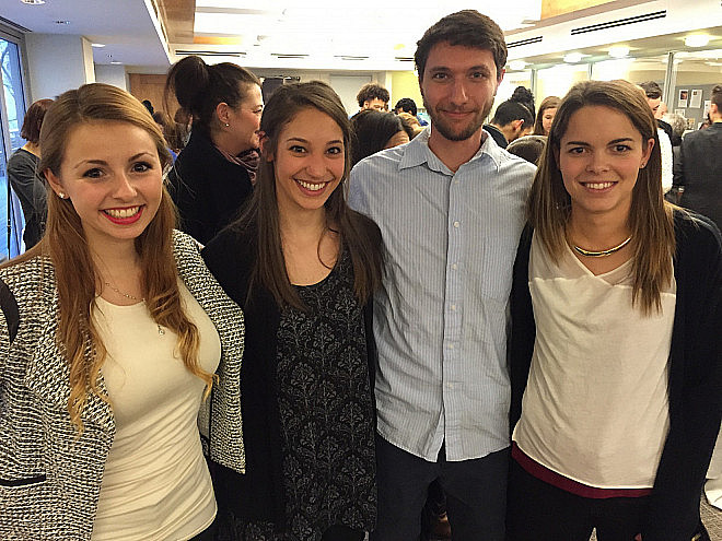 Senior award winners Marisa Dunigan, Lauren Dalal, Austin Gellis, and Maria Ordonez.