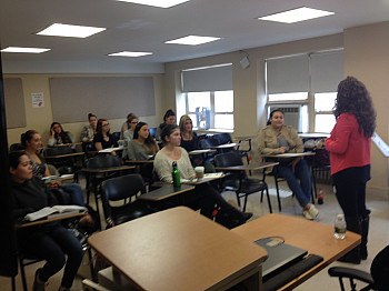 Christina Castronovo '13 visits MMC to discuss Life as a Graduate Student. Christina currently attends Brooklyn College.