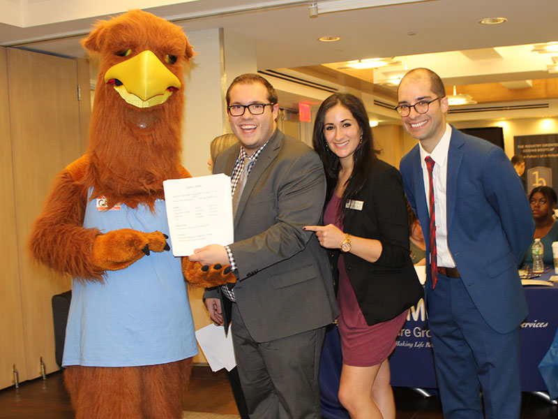 Gary the Griffin at Career Fair