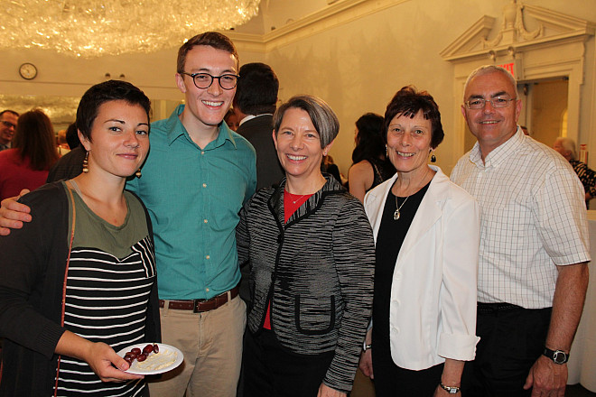 President Walk with Valedictorian Joe Hetterly and his family at the 2015 Parent & Student Reception.