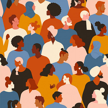 Concept on the theme of racism. Stop racism. The image of protesting people, equality. protest. V...