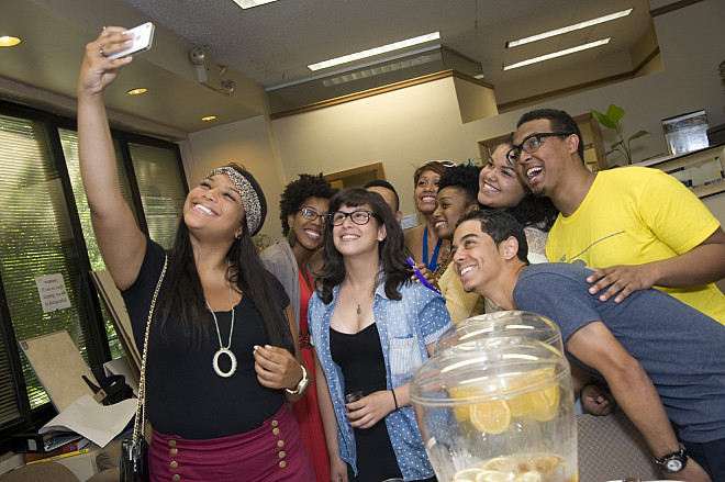 HEOP Students pose for a self-portrait
