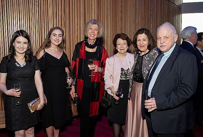 Emma Kamen '18, Kate Cheney '20, Barbara Gallay, Trustee Judy Robinson, Vice President for Student Affairs Carol Jackson, Ph.D., and...