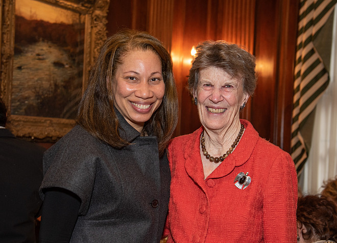 Former Chair of the Board Hope Knight with guest