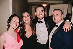 From left, Bartolett, Kendall Edwards '18, Matthew Mucha '18, and Mitchell Matyas '18 at the Tony Awards