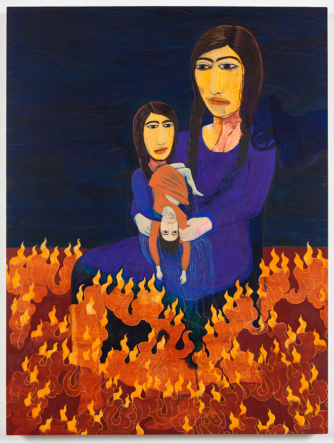 Samira Abbassy, By the Third of Her Generation • Oil on Gesso Panel, 48 X 36, 2016