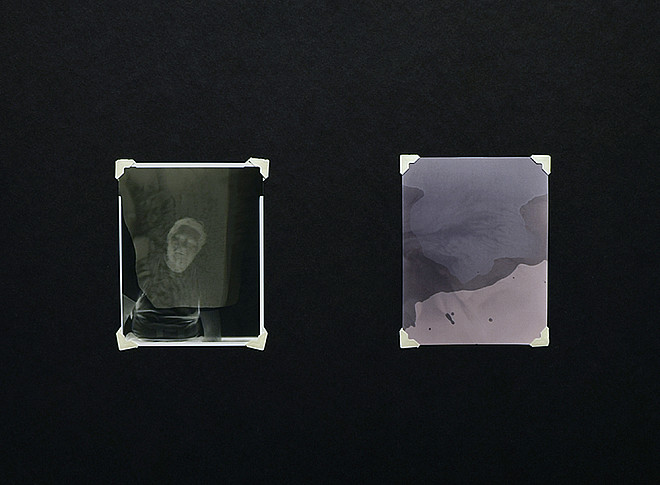 Tyson Robertson, Untitled 9 (I never knew/I always knew) • Black and white paper negative and black paper, 12 x 18, 2017