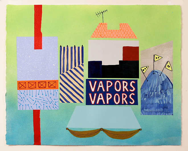 Dahlia Elsayed, Vapors Vapors, Acrylic on paper, 16x22, 2015
