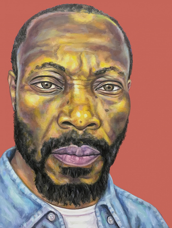 Graupe-Pillard, Olu, Oil/alkyd/wood, 48 x 36”, 2018