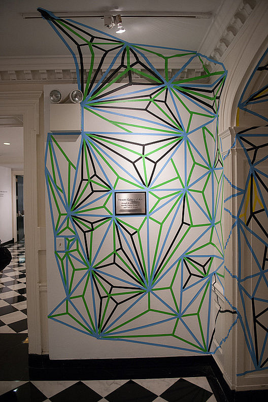 Student tape installation, Black & White East Gallery