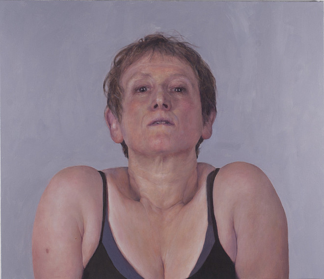 Jenny Dubnau Self Portrait Shrugging 42x36 inches