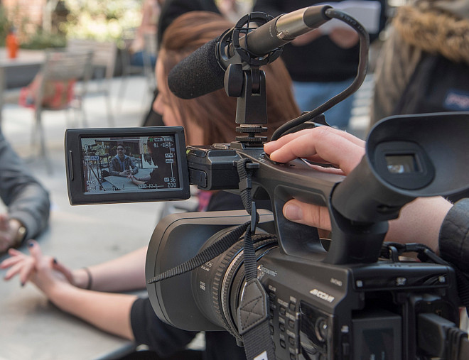 Filming on the Terrace