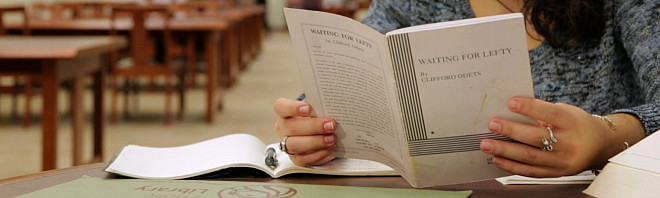 Theatre student studying