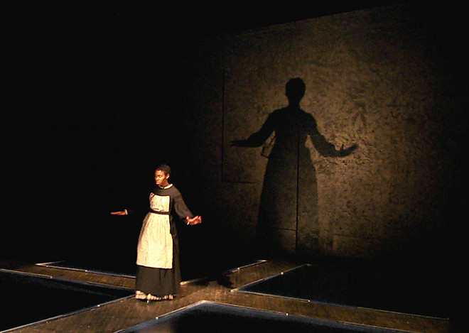 Alumna Ta'Rea Campbell (Aida, The Lion King, Sister Act) in Imperceptible Mutabilities in the Third Kingdom (Photo by Susan Cook)