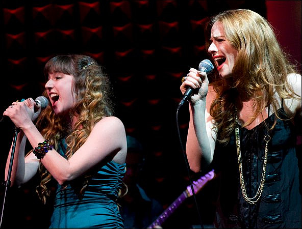 Theatre Arts student Emily Kay Shrader at Joe's Pub with Teal Wicks