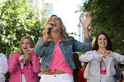 The Musical Theatre Association's Legally Blonde cast performing at the Fall 2013 AppleFest!