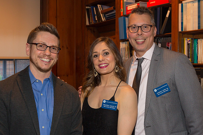 Jim Wallis, Christina Ilisije '07 Dance Department Advisory Board Member, Anthony Lopez '96 Dance Department Advisory Board Member